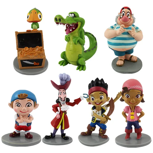 

Anime Cartoon Jake and The Neverland Pirates PVC Action Figure Pirate Captain Jack Toys Gifts for Children 7pcs/set 5-9cm