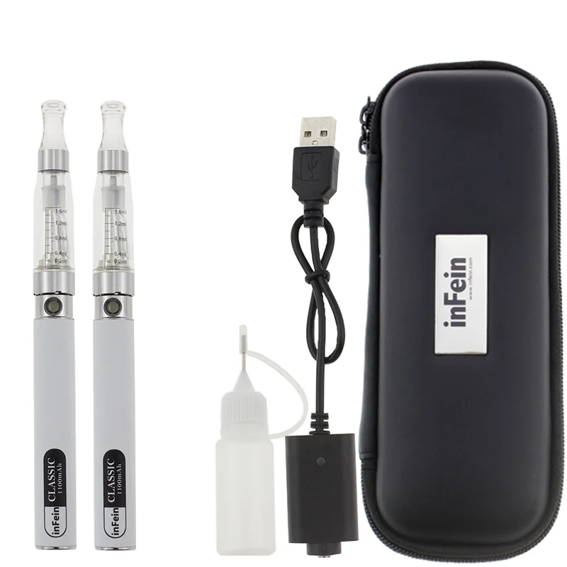 inFein Classic Electronic Cigarette Double Zip Kit Travel Case_White 1100 mah no logo
