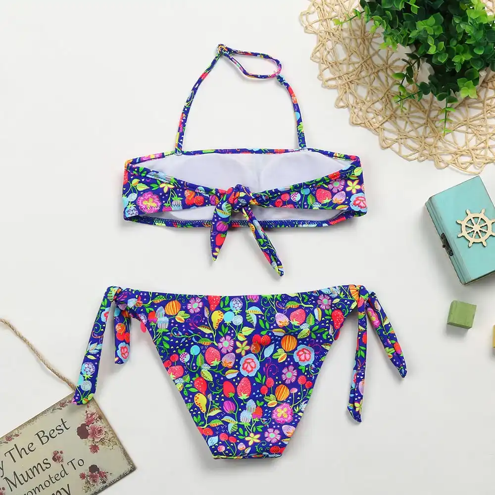 infant kid girls strawberry fruit tassel swimwear