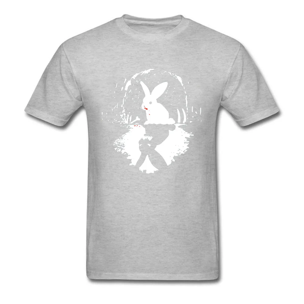 Comics Crazy rabbit 17130 Custom Short Sleeve Summer/Fall Tops Tees On Sale Round Collar 100% Cotton Tops Shirts Men T-shirts Crazy rabbit 17130 grey
