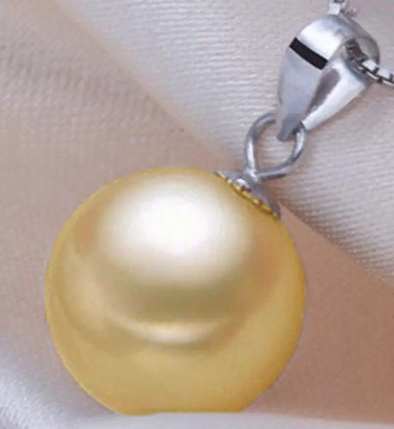 

Women Fashion 14mm Simple Golden Seashell Pearl Necklaces & Pendants@^Noble style Natural Fine jewe FREE SHIPPING ##a #a