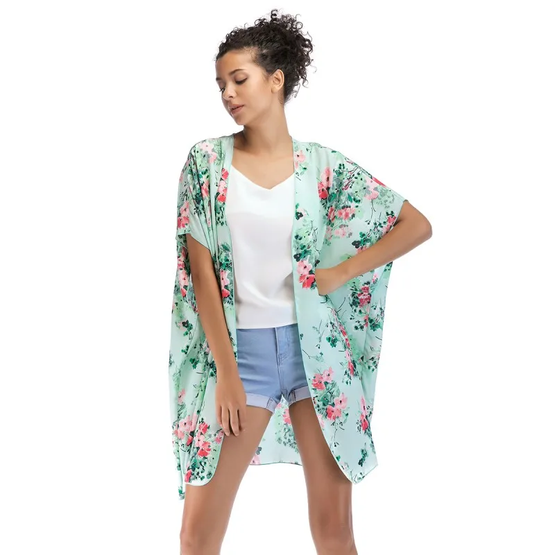Fashion Kaftans 2018 Summer Kimonos Womens Tops Long Kaftan Floral