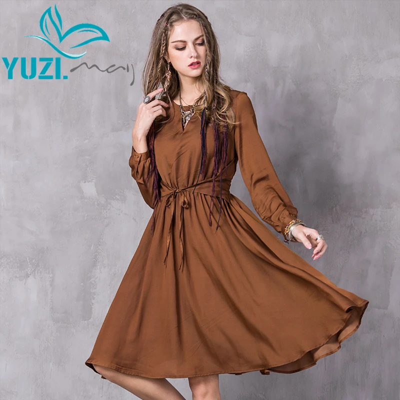 Женское платье 2017 Yuzi. maye Boho Новое хлопковое полиэфирное с круглым вырезом и
