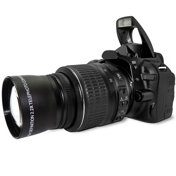 Телеобъектив 52 мм 2.0X для Nikon D7100 D5200 D5100 D3100 D90 D60 и других зеркальных фотокамер с