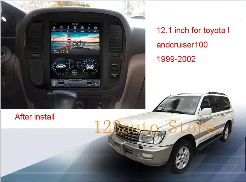 

12.1'' Vertical PX6 Tesla Style Android 8.1 Car DVD GPS Navigation Player for TOYOTA LAND CRUISER LC100 LEXUS LX470 1999-2002