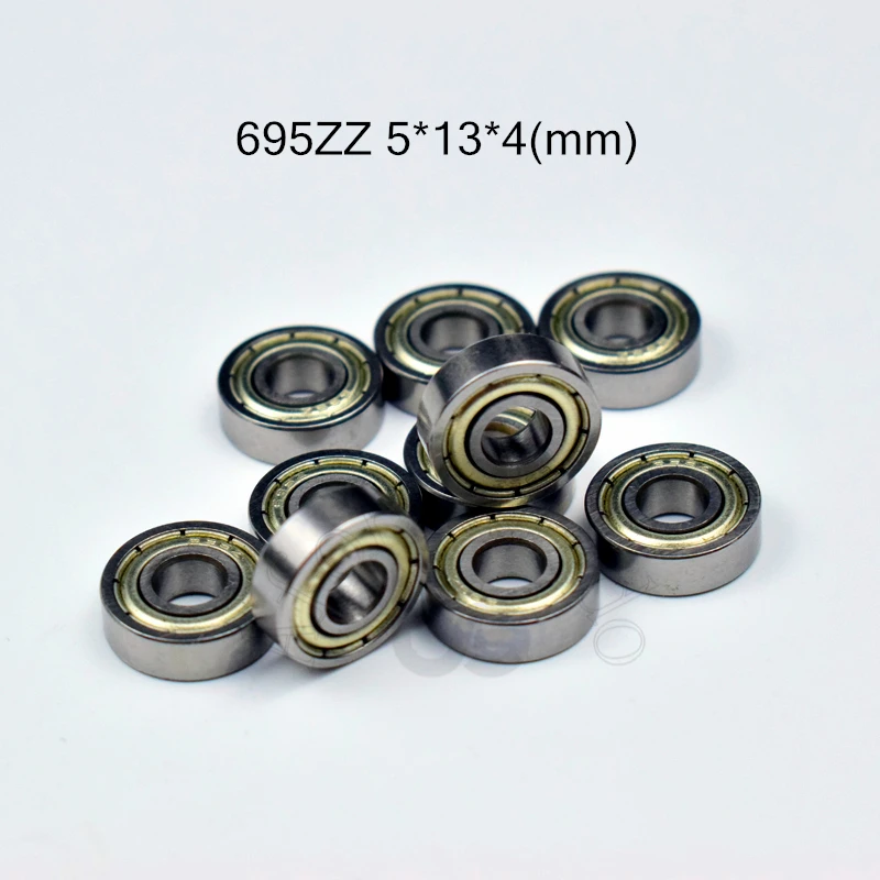 695ZZ 5*13*4 (мм) 10 шт. Бесплатная доставка ABEC-5 подшипники 10 шт. металлический замок Миниатюрный подшипник 695 695Z 695ZZ хромированный стальной