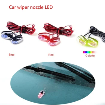 

2Pc Car Front Windshield Spray Eyes Wiper Nozzle LED For BMW E46 E39 E60 E90 E36 F30 F10 X5 E53 E34 E30 Mini Cooper Lada Granta