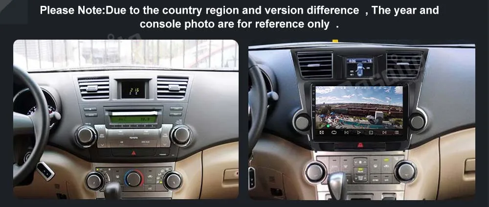 Top Dasaita 10.2" Android 7.1 Car GPS Player Navi for Toyota Highlander 2009-2012 with 2G+16G Quad Core Stereo Radio Multimedia HDMI 3