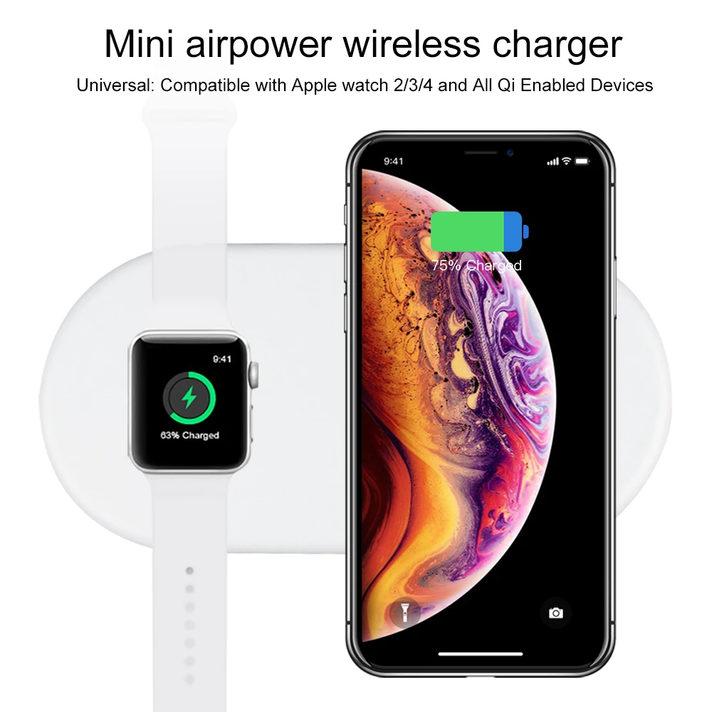 Беспроводное зарядное устройство Qi 10 Вт для Apple Watch Series 2 3 4 док станция быстрой
