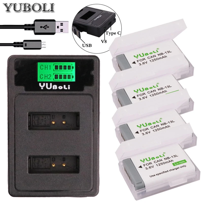 

Bateria NB-13L NB13L NB 13L NB 13L 1250mAh Rechargeable Camera Battery for Canon G5X G7X G9X G7 X Mark II SX720 HS camera