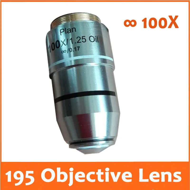 

100X L=195 Infinity Plan Achromatic Objective Lens for Educational Lab Medical Bio-Microscope Biological Microscope 20.2mm