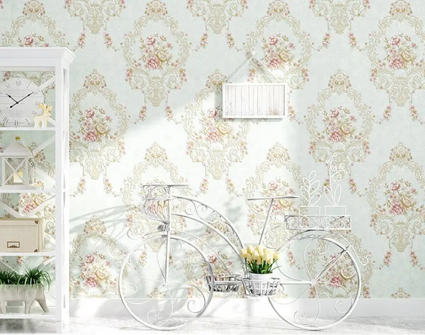 Обои из нетканого материала в европейском стиле с теплым садовым цветком, 3D рельефная настенная ткань, обои на стену для спальни и гостиной