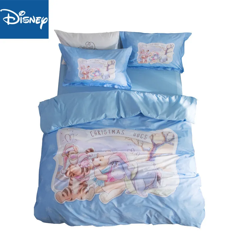 Winnie the pooh Comforter bedding set queen size quilt covers for children full bed spread bedclothes 4pcs home textile hot sale