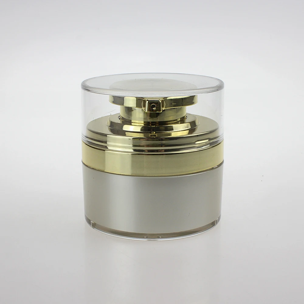 

Deluxe golden 30g airless cosmetic bottle 30ml cream jar in