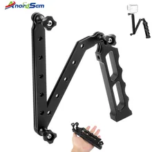 Anordsem ЧПУ Алюминий вынос для шлема стержень ручной 3-полосная Складная селфи-палка для Gopro Hero7 6 5 4 Xiaoyi спортивной экшн-камеры Sjcam Спортивная Камера