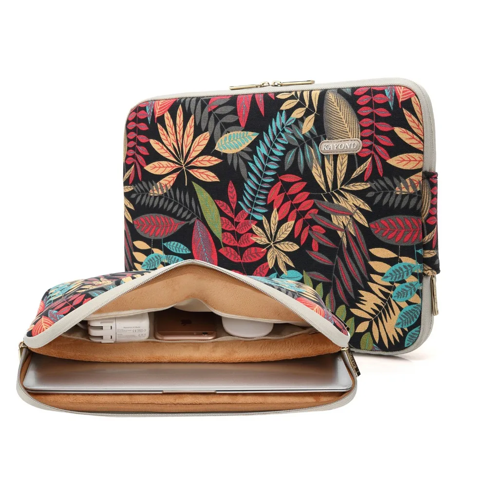 

2018 Kayond Laptop Sleeve Bag Colorful Canvas Case 11" 13" 14" 15" 17 For Macbook Air Pro iPad Pro 12.9 Surface Pro Dell XPS Bag