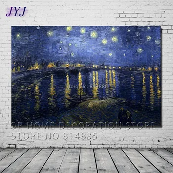 

The Starry Night 1888 By Vincent Van Gogh Famous Reprodution Oil Painting Canvas Wall Art Gift Top Home Decoration VG009