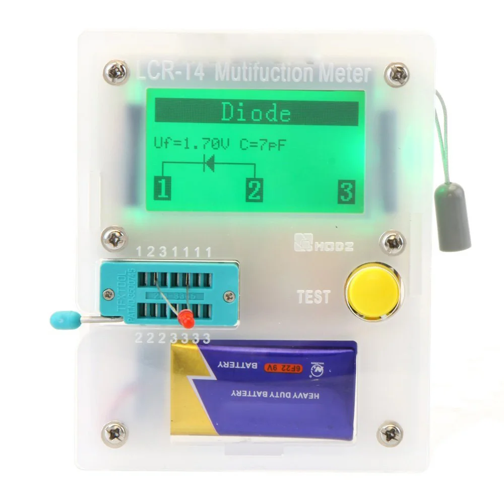 

LIXF HOT 128 x 64 pocket-sized transistor tester Capacity ESR LCR diode triode Triac MOS Meter with LCD backlight