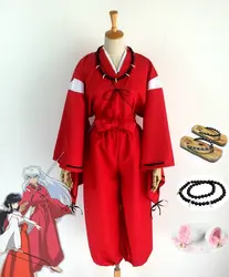 Аниме Косплей инуяши костюм косплей инуяши кимоно + парик + Сабо + уши + подвески на цепочку костюмы для взрослых на Хеллоуин для