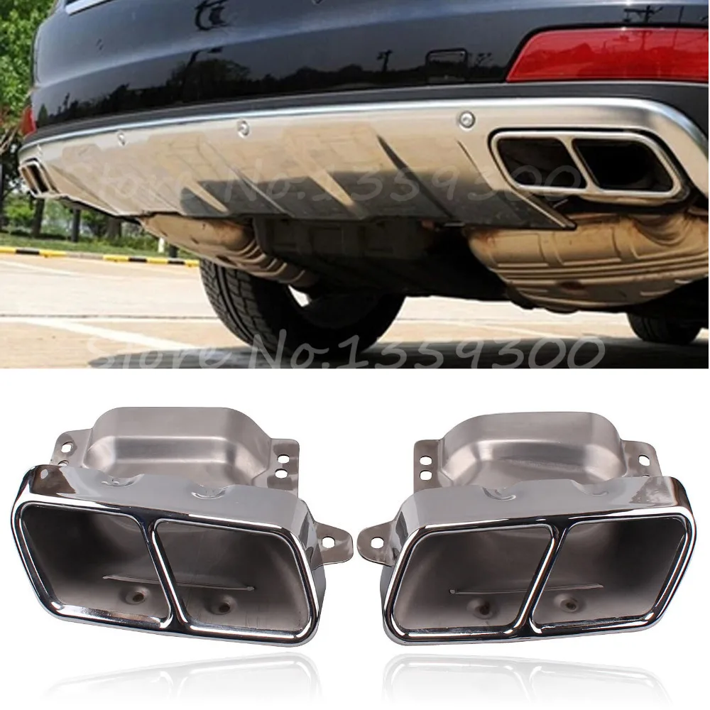 Exhaust Pipe Dual Square Rear Exhaust Pipe Muffler For Benz GL350/400/450 S300/350 New Exhaust