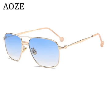 

AOZE New Fashion Square Aviation Style Sunglasses Men Women Cool Tint Ocean Lens Brand Design Sun Glasses Oculos De Sol UV400