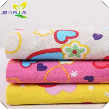 

Spot cotton canvas bag curtain cloth sofa pillow thick cloth heart print canvas