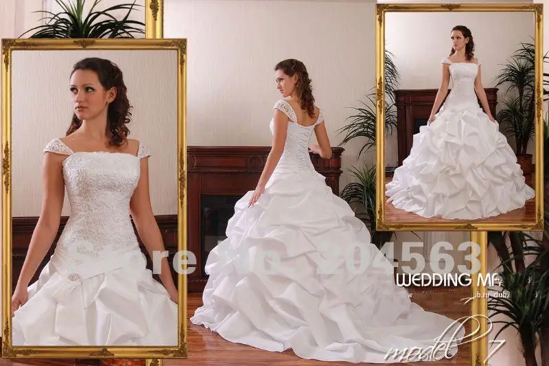 

Free Shipping Elegant Off the Shoulder Wedding Dresses Custom size/color