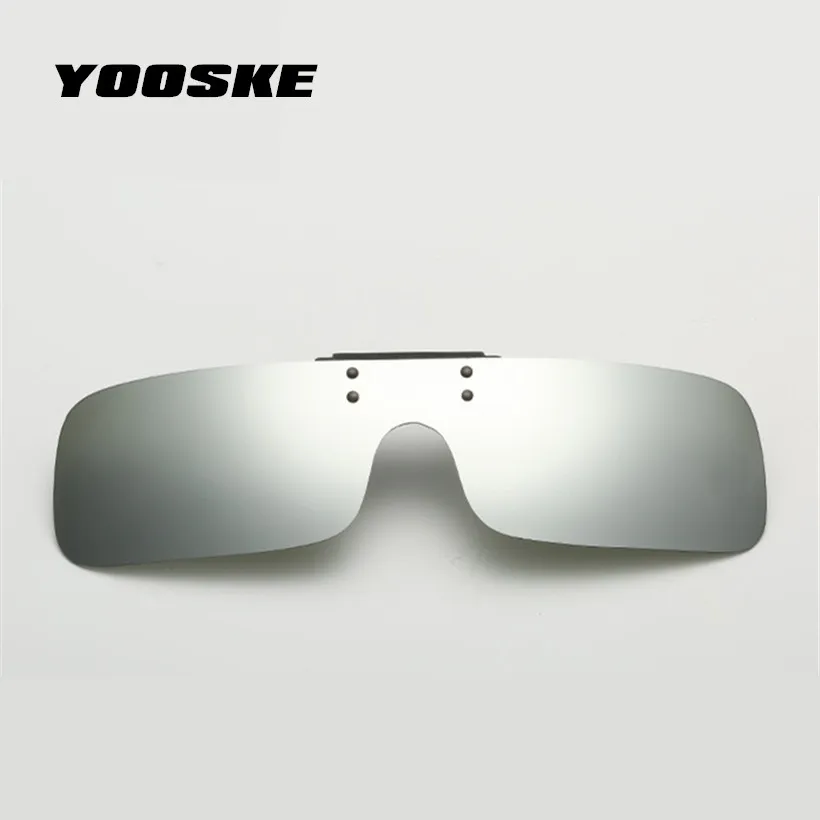 YOOSKE сиамские поляризованные солнцезащитные очки с клипсой для мужчин и женщин, для ночного видения, для вождения, флип-ап, очки для близорукости, зеркальные солнцезащитные очки