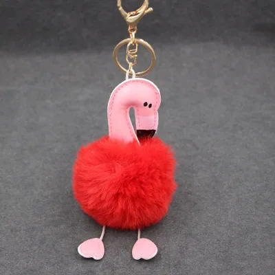 Фламинго волос мяч пушистый брелок для ключей подвеска красивая сумка Висячие подарки игрушки Детские вечерние плюшевые игрушки - Цвет: style12