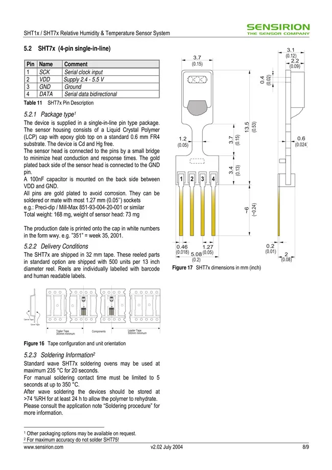 SHT75 SIP-4