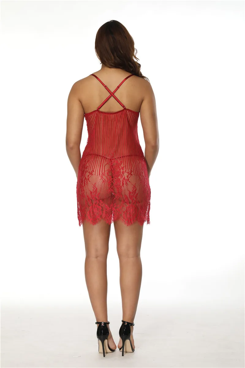 NINGMI Глубокий V сексуальное женское белье комплект Кружево сетки ночная рубашка стринги для женщин Лидер продаж эротические пижамы Ночная