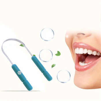 

1 pcs Stainless steel tongue applicator Dental Care Tongue Clean Tool Good Breath Cleaner Dental Tongue Cleaning Brush Oral Care