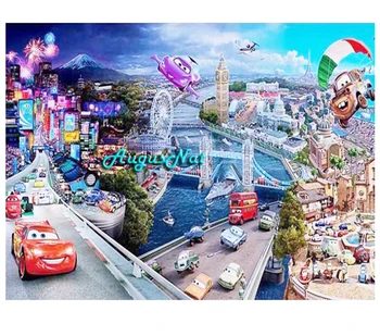 

cartoon diamond painting full square cars wall art london scenery diamond dotz diy diamont drawing sticker kids paint toy gift