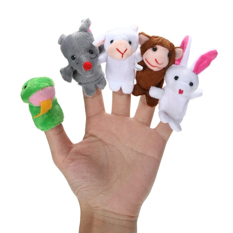 

Chinese Zodiac 12pcs/lot Animals Cartoon Biological Finger Puppet Plush Toys Dolls Child Baby Favor Finger Doll