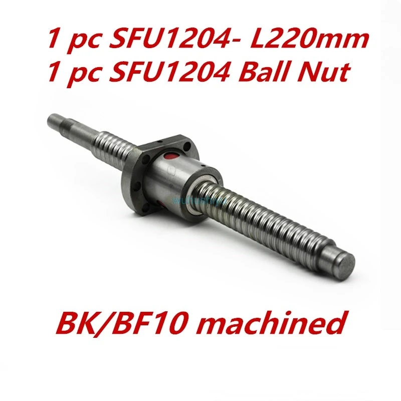 

Free shipping SFU1204 220mmBallscrew With SFU1204 Single Ballnut For CNC parts BK/BF10 machined Woodworking Machinery Parts