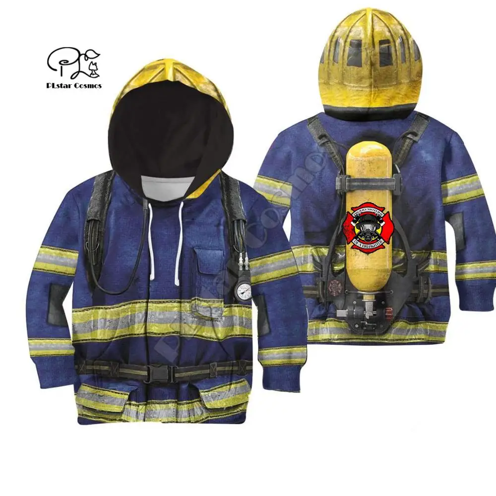

Family Clothes Firefighter Suit Kids baby 3D Print Hoodies mom and daughter Sweatshirts/jacket/t shirts Fireman cosplay pullover
