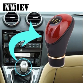 

NWIEV Car Manual Shift Lever Gear Knob Artificial Peach Wood Gear Head Handball For Mercedes W203 Bmw M E46 E39 Audi A3 A6 A4 B6