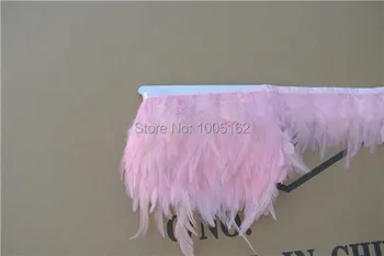 

Free shipping-10yards/color light pink Hackle Feather Fringe Hackle feather trimming fringe feather trim