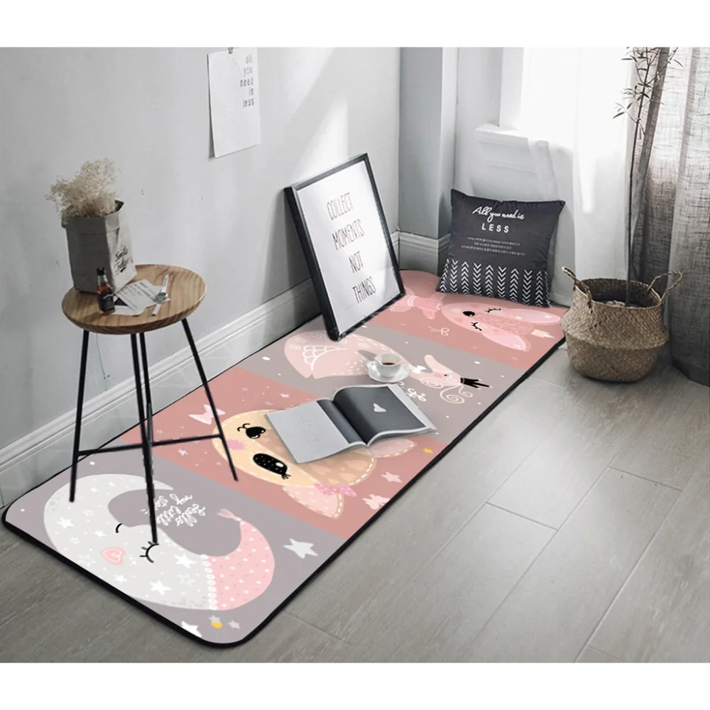 Cartoon Fox Swan Area Rugs And Carpets for Kids Baby Home Living Room Decorative Washable Stairs Hallway Bedroom Door Bath Mats