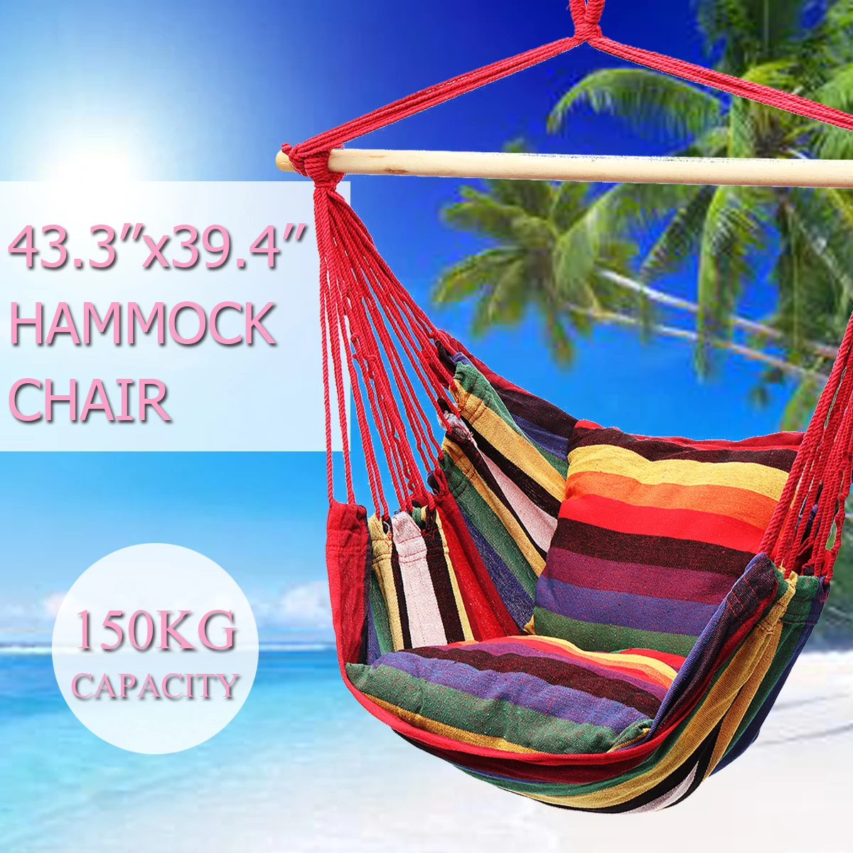 

Outdoor Indoor Hammock Chair with 2 Pillows Cradle Chair Comfortable Household Hammock Chair Dormitory Swinging Hanging Chair
