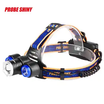 

XML T6+2R5 3 LED Head Light Torch+Car/USB Charger+2X18650 lanterna led usb led flashlight rechargeable 18650 #4A29