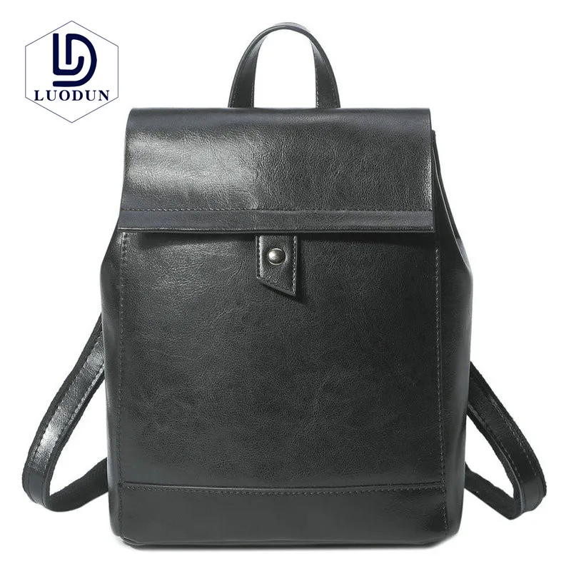 

LUODUN Leather Backpack 2018 New Korean Wild Women Backpack Leather Travel bags Multifunction Travel Backpack Retro