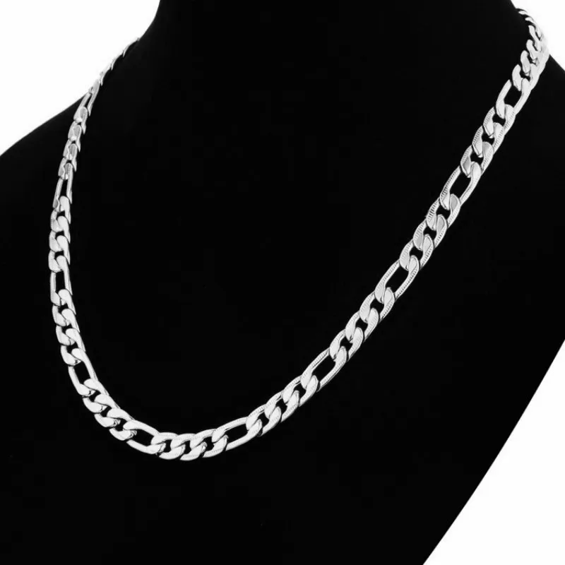 

10mm wide Men's Stainless Steel Chain Necklace Silver Color Curb Link Chain Gift for Men 50cm