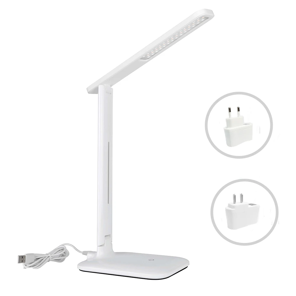 

NEW LED Eye Protect Table Lamp Stepless Dimmable Foldable Office Desk Light Touch Sensor Control 7W Read Study Lamp USB Powered