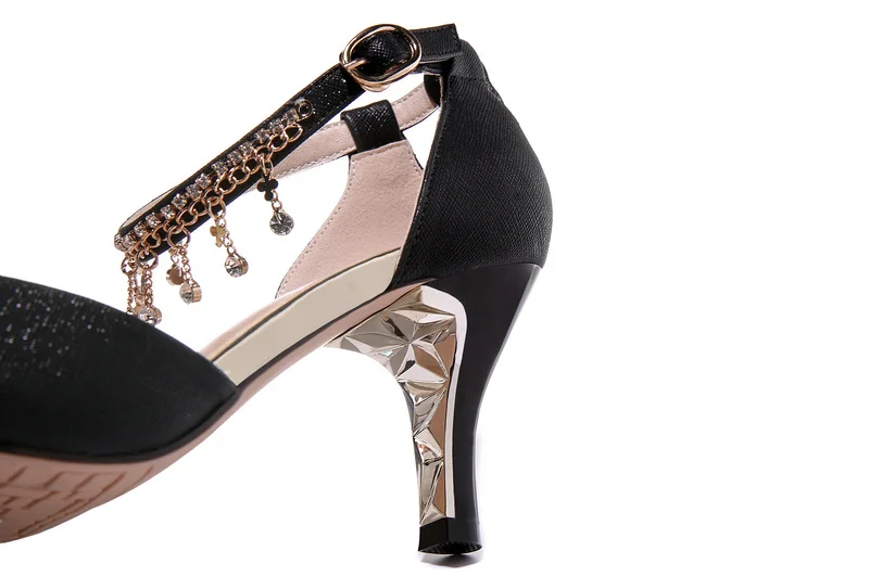 Moolecole Для женщин Элегантный Сандалии для девочек Женская Дамская обувь Каблук 7.5 см для свадебной вечеринки Насосы белый и черный Цвет Размеры EUR35-39 модель 70180