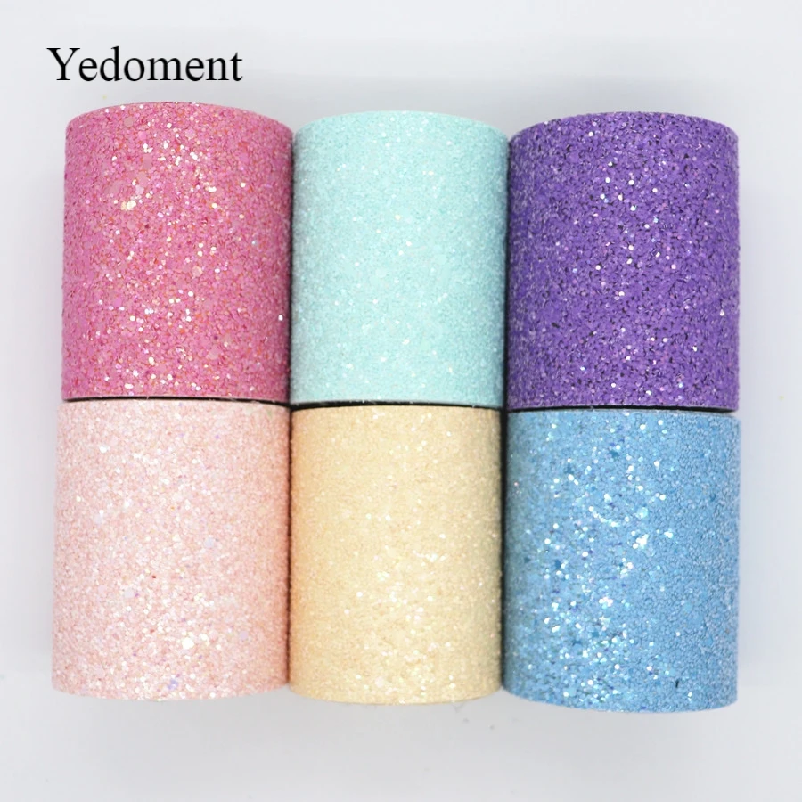 

5 Yards 3" 75MM Chunky Glitter Ribbon Candy Color Sequin For HairBows Handmade Decoration Crafts Materials M19050401