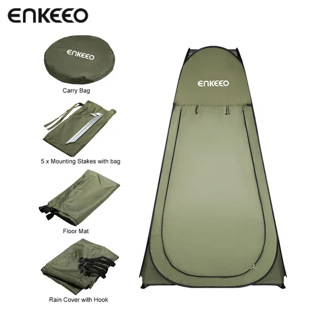 Enkeeo Portable Outdoor Pop Up Tent Camping Shower Bathroom Privacy Enkeeo Portable Outdoor Pop Up Tent Camping Shower Bathroom Privacy Toilet Changing Room Shelter Single Moving