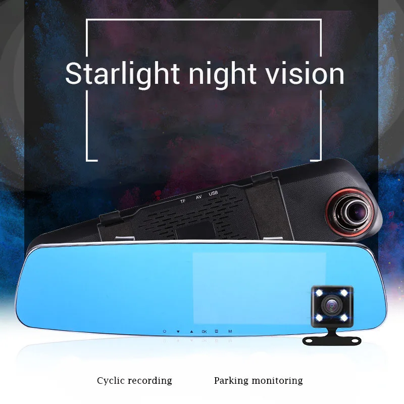 

Car-detector Video Recorder Radar Detector 5" Car DVR Dash Cam 1080P HD Night Vision Cyclic Recording Rear View Camera Mirror