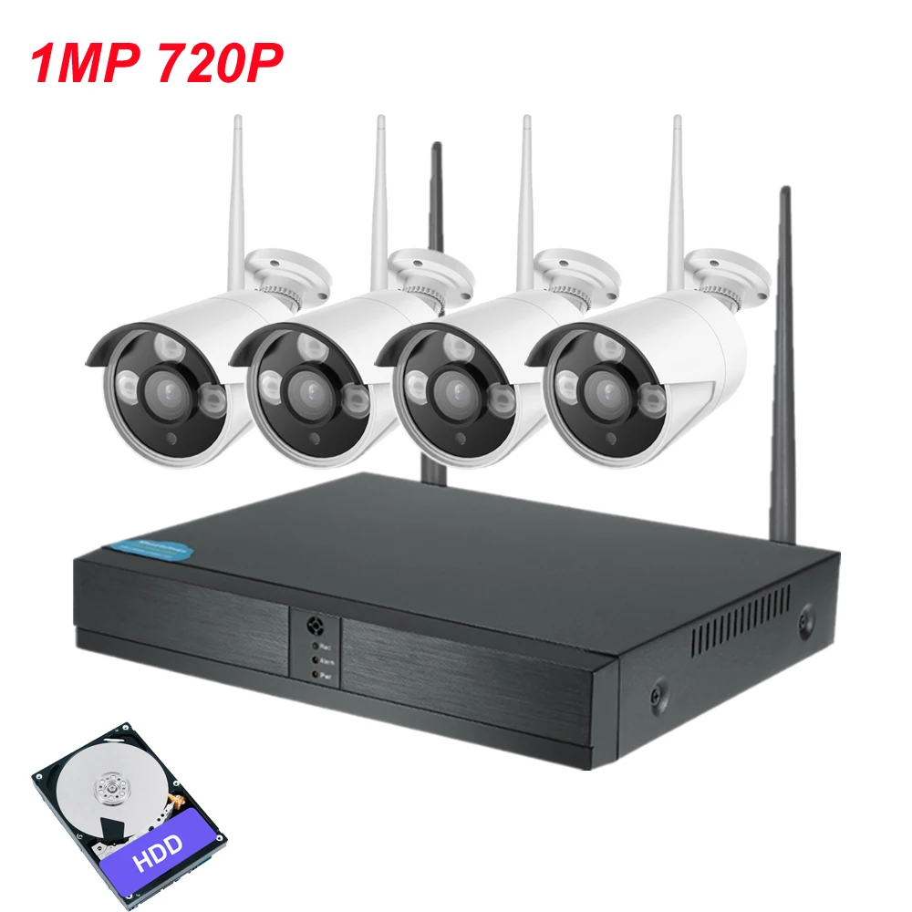 XMeye plug and play P2P 4ch WiFi NVR комплект 720 P/1080 P наружный IP nvr wifi комплект камер видеонаблюдения ИК Ночная Беспроводная система видеонаблюдения