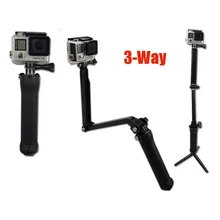 Монопод 3-way складной штатив ручной захват селфи палка для Gopro Hero 7/6/5/4/3/3 +/2/1 SJCAM SJ4000 Xiaomi Yi
